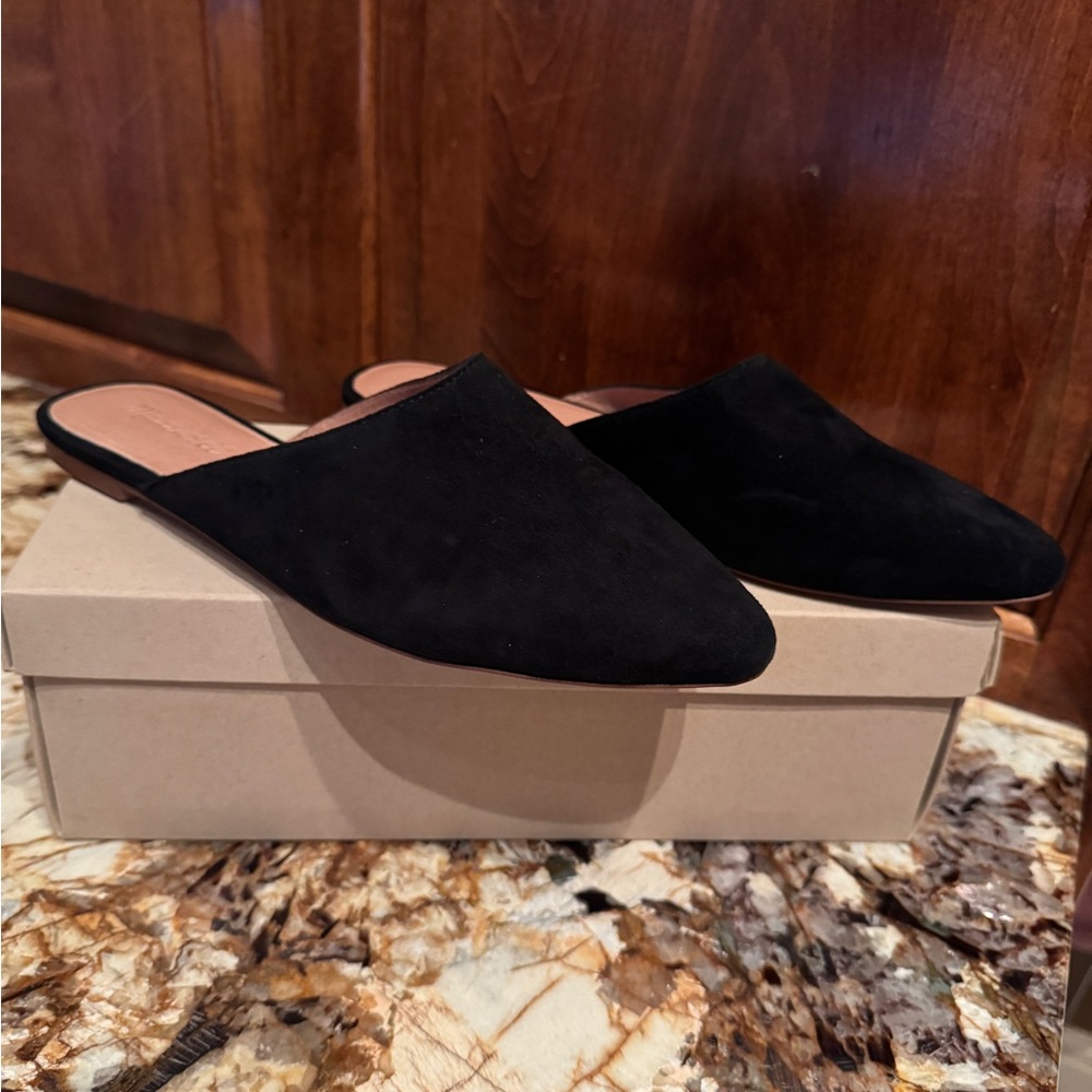 New in box, Madewell, Remi Mule, Black Suede, Size 8